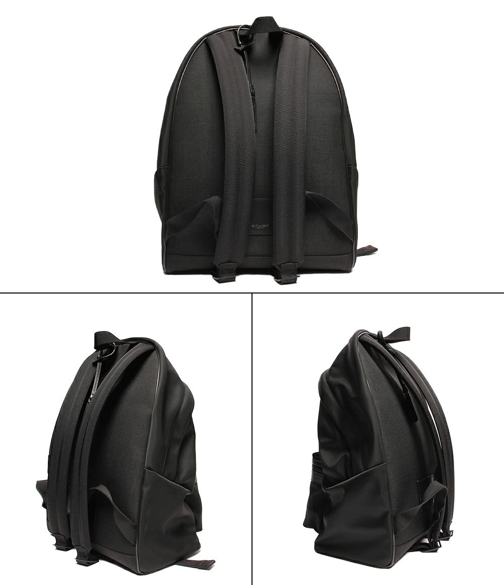 Saint Laurent Paris Rucksack Daypack City Canvas Crossbody Bag Black - Picture 2 of 8